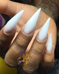 All White Nails Simple Acrylic Nails White Stiletto Nails Nails