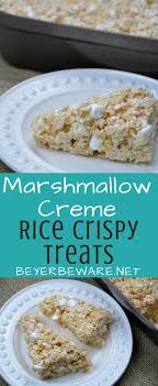 Marshmallow Creme Rice Crispy Treats Are The Only Way To Make These Rice Krispies Treats I H Crispy Treats Best Rice Crispy Treats Recipe Crispy Treats Recipe
