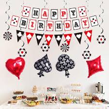 Jumbo playing cards $3.95 per deck $2.95 per deck (6+) deck of playing cards $0.49 each. Triangle Buntting Birthday Carnival Party Supplies Swirl Banner Cake Toppers Balloons For Casino Themed Party Decor Las Vegas Party Decorations Casino Birthday Party Decorations Supplies Kit Party Supplies Toys Games Agtcorp Com
