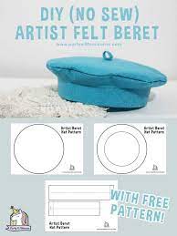 No Sew Diy Beret Craft Diy Beret Diy Sewing Sewing Projects