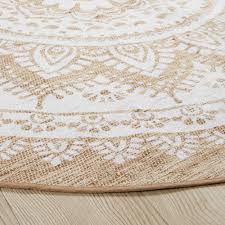 Tapis En Jute Et Coton Blanc D 180cm Runde Teppiche Teppich Teppich Ideen
