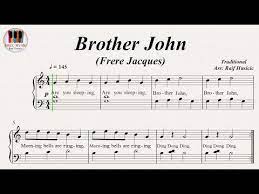 Brother John Frere Jacques Piano Piano Youtube Piano Frere