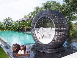Light up your backyard with string lights and furnish it with comfy outdoor lounging furniture created to make a space for the whole family to enjoy the outdoors. Outdoor Wicker Daybed Iglu Apple By Skyline