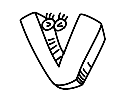 Letra V Para Colorear