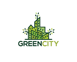 Green City Logo Design Logo Design Of A City Skyline Made From Tree Branches And Leaves Price 260 00 City Logos Design City Logo Skyline Logo