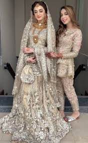 Valima Bride With Her Sister Brides Dress By Elan Bridal Dresses Pakistan Asian Bridal Dresses Shadi Dresses