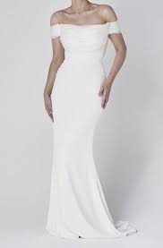 Best quality and price ever!!! Simple Chiffon Mermaid Off The Shoulder Bridal Gown With Keyhole Back Ucenter Dress Wedding Dresses Making A Wedding Dress Jcrew Wedding Dress