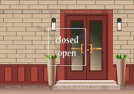 Find images of apartment building. Apartment Building With Door Front With Doorstep Color Vector Clipart