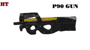 Drawn pistol simple pencil and in color drawn pistol simple. How To Draw A P90 Gun From Free Fire And Pubg