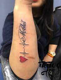 Name Tattoo Name Tattoo With Hearbeat Heartbeat Tattoo By Anurag Chouhan Tattoo Nasha Heartbeat Tattoo With Name Heartbeat Tattoo Heartbeat Tattoo Ideas