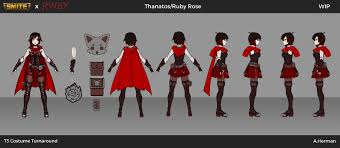 Artstation Smite X Rwby Character Turnarounds Alyssa Herman Character Turnaround Rwby Ruby Rose Images