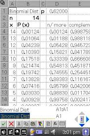 Statistics Class Binomial Distribution Probability Of Success Is 62 And We Are Trying 14 Times The Probability Binomial Distribution Probability Psychology