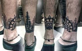 Star With Forest Of Trees Leg Band Tattoos For Men Tattoosformen Ankle Band Tattoo Tattoos For Guys Ankle Tattoo Men