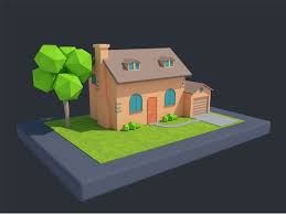 Low Poly Cartoon House 1 3d Model Cartoon Poly Model House Cartoon House House Drawing For Kids House 3d Model