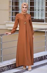 Sefamerve Kolu Lastikli Viskon Elbise 4505 07 Taba Dresses With Sleeves Long Sleeve Dress Dresses