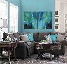 Teal Wall Art Large Abstract Painting Canvas Art Print Set Blue Green Turquoise Navy Aqua Pictures For Dining Or Living Room Wall Decor In 2021 Living Room Grey Grey Sectional Sofa