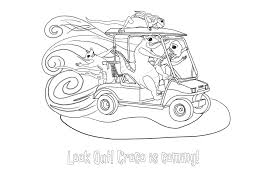 Printable golf cart coloring page. Colouring Page Golf Cart Rachel Barnett