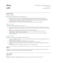 distribution associate resume examples