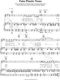 verse 1 a green plastic watering can for a fake chinese rubber plant in a fake plastic earth that she bought from a rubber man in a town full of rubber plants to get rid of itself. Radiohead Fake Plastic Trees Sheet Music In A Major Transposable Download Print Sku Mn0088756