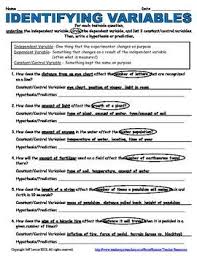 Free Identifying Variables Practice Scientific Method Middle School Scientific Method Scientific Method Worksheet