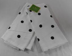 Black And White Kitchen Towels Kate Spade New York Black Polka Dots Kitchen Towel Set Of 2 New White Black Katespade Kitchen Towel Set Black Polka Dot Kitchen Towels