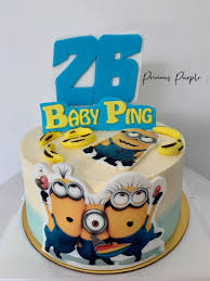 For any 3d cake that you want to make i recommend finding a picture of the character that you want to make add the next layer of cake, more buttercream repeat that until the cake is the height of your print out. Minion Cake Food Drinks Baked Goods On Carousell