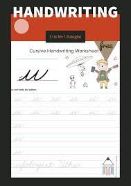 Lowercase Cursive U Worksheet Primarylearning Org Lowercase Cursive Letters Handwriting Worksheets Cursive Handwriting Worksheets