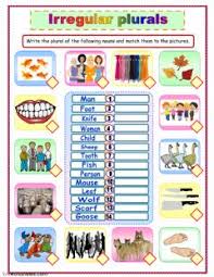 english exercises irregular plurals