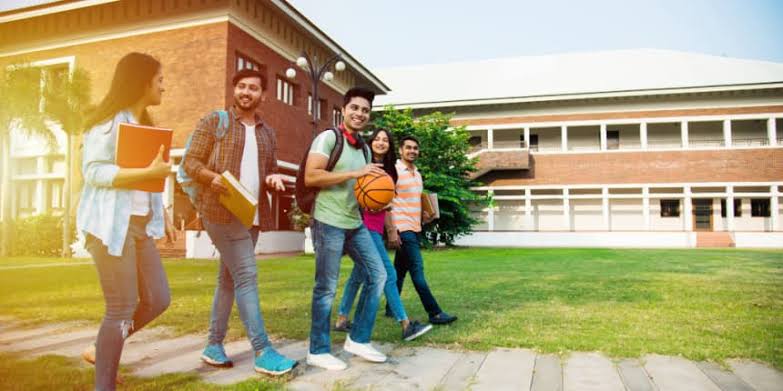 Indian university students on campus