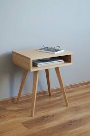 Night Stand Bed Side Table End Table With Open Shelf Mid Century Modern Made Of Oak Wood Bedside Table Scandinavian Style Small Bathroom Furniture Minimalist Wood Furniture