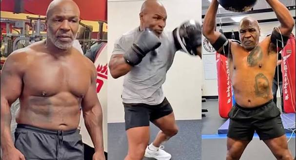 MIKE TYSON TRAINING ROUTINE !! 4am: 3 Mile Run 12pm: 10 Rounds Sparring  3pm: Ring Technique and 60 Minutes Cardio 5pm: Strength and Conditioning  (2,000 Situps 500 Dips 500 Pushups, 500 Shrugs) 8pm: 30 Minutes Exercise  Bike. #boxing
