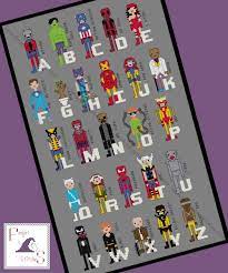 How to cross stitch, cross stitch books, cross stitch tutorials. Superhero Comic Book Alphabet Cross Stitch Pattern Marvel Inspired Pdf Pattern Instant Download
