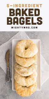 Easy Baked Bagels 5 Ingredients Recipe In 2020 Homemade Bagels Recipes Bagel Recipe