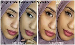 Giorgio armani luminous silk is super lightweight with a silky texture; Safiyah Tasneem Sunday Swatches Foundation Files Giorgio Armani Luminous Silk