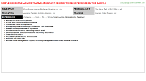 Writing a great executive assistant resume is an important step in your job search journey. Executive Administrative Assistant Resume Sample