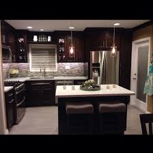 Kitchen Dark Espresso Cabinets Iced White Quartz Counter Top Keystone Blend Backsplash Metropo Espresso Kitchen Cabinets Espresso Kitchen Best Kitchen Cabinets