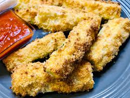 Preheat air fryer to 375 degrees. Air Fryer Zucchini Fries With Creamy Italian Sauce For Dipping