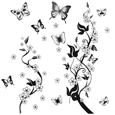 Free delivery and returns on ebay plus items for plus members. Bedroom Accent Diy Mural Flower Rattan Butterfly Wall Sticker 60cmx90cm Black Walmart Canada