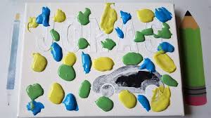 Namensbilder Mit Keilrahmen Und Fingerfarbe Dorfmama De Keilrahmen Keilrahmen Gestalten Kinder Leinwand