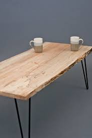 Spalted Maple Coffee Table Live Edge Natural Unique Love Hairpin Legs Living Table Metal Coffee Table
