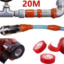 Press the end firmly into place. 20m Water Pipe Repair Adhesive Tape Pvc Electrical Tape Insulation Waterproof Band Rescue Hose Tools Wish
