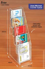 Vertical (2w x 3 1/2h) business card holders / gift card holders. Vertical Business Card Holder Has 5 Tiers For Leaflets