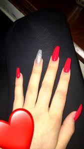 Black And Red Coffin Nails Red Coffin Nails Acrylicnailset In 2020 Red Acrylic Nails Christmas Nails Acrylic Acrylic Nail Set