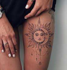 Those who like to wear skimpy dresses also get tattoos on their thighs. Legs Tattoo Girls Tattoo And Sunset Image 6919921 On Favim Com