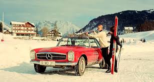 Snapshot 1960s Mercedes Sl On The Piste Mercedes Sl Mercedes Benz Benz