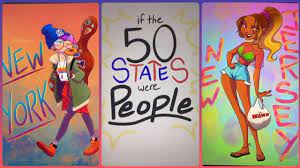 If The 50 States Were People 20 50 Tiktok Compilation From Auditydraws Youtube Drawing People People Art Artwork