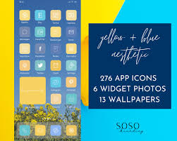 Aesthetic cow print app icons. Yellow Blue Aesthetic Widgetsmith Shortcuts 276 Iphone Ios 14 App Icons Ios 14 Ipad Home Screen App Icon Pack Ios14 Widget Photos Electronics Accessories Decals Skins Kromasol Com