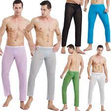 Men's See Through Mesh Pants Underwear Trousers Pajama Bulge Pouch Pants |  eBay