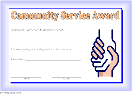 Community Service Award Certificate Template Free 4 In 2020 Certificate Templates Service Awards Awards Certificates Template