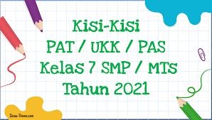 Penilaian di tengah semester ini dimaksudkan untuk mengukur kemampuan siswa dalam menyerap materi yang diberikan oleh guru. Kisi Kisi Pat Ukk Kelas 7 Smp Mts Tahun 2021 Sinau Thewe Com